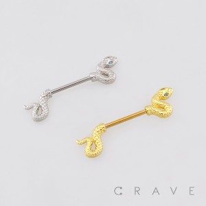 TEXTURE SCALED SNAKE 316L SURGICAL STEEL NIPPLE RING